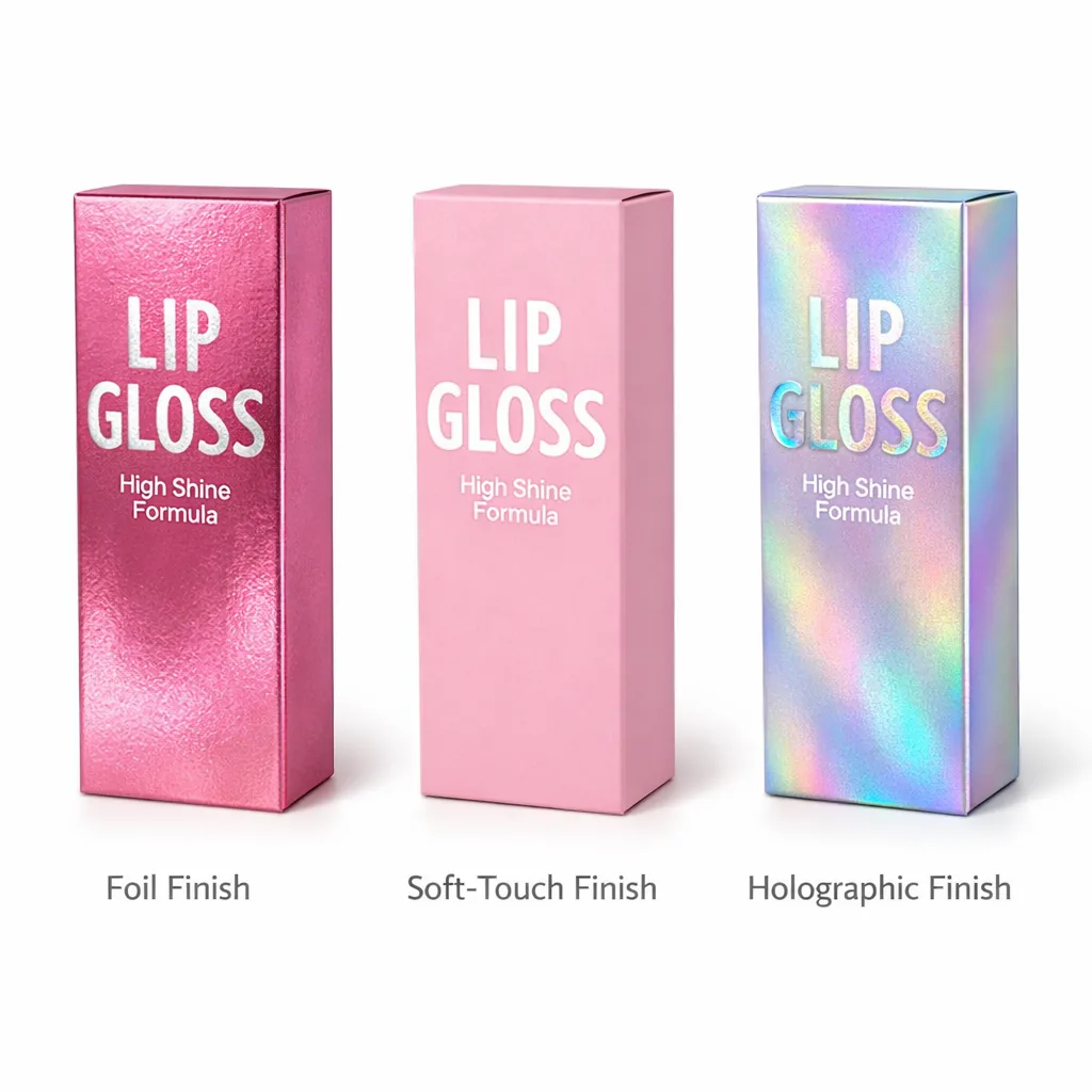 Lip Gloss Box Finishes: Foil, Soft-Touch & Holographic
