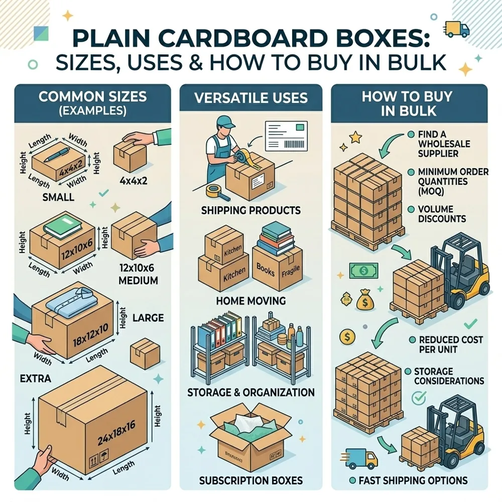 Plain Cardboard Boxes: Sizes, Uses & How to Buy in Bulk