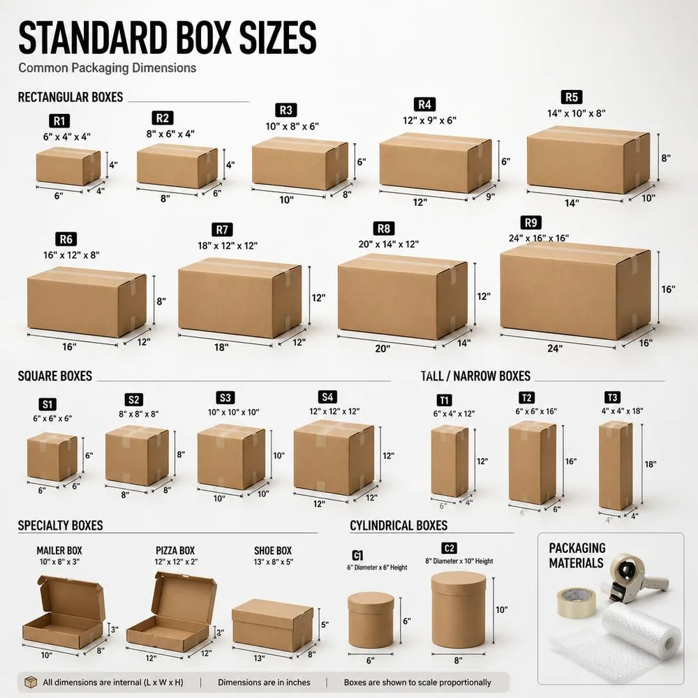 Standard Box Sizes: A Reference for Common Packaging