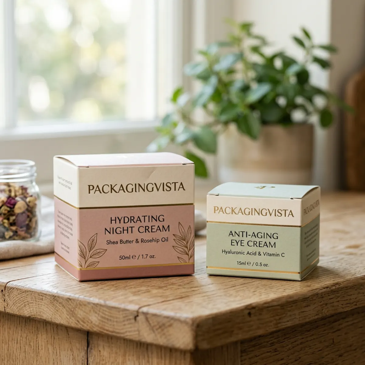 Custom printed cream boxes with your logo