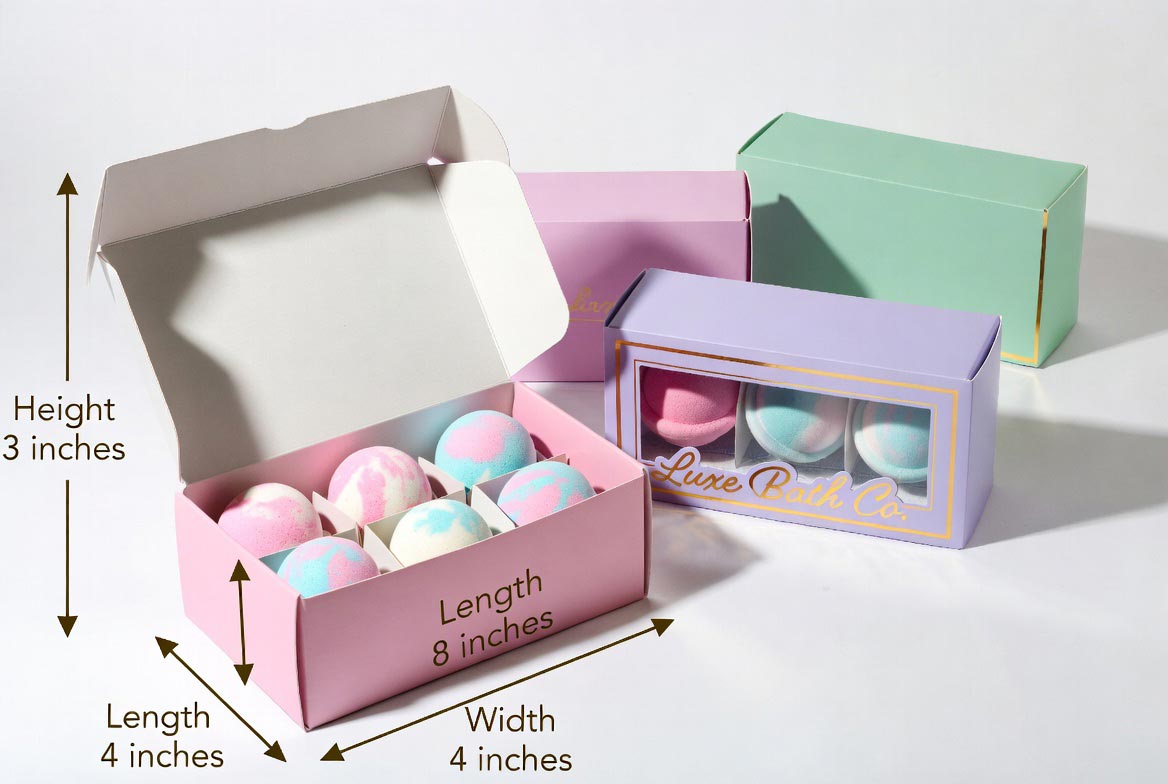 Custom Bath Bomb Boxes Dimensions: Complete Size Guide for Retail Packaging